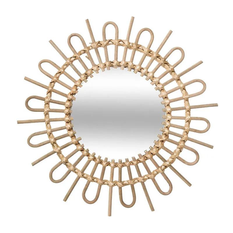 Miroir en rotin Soleil - Ø51cm-0
