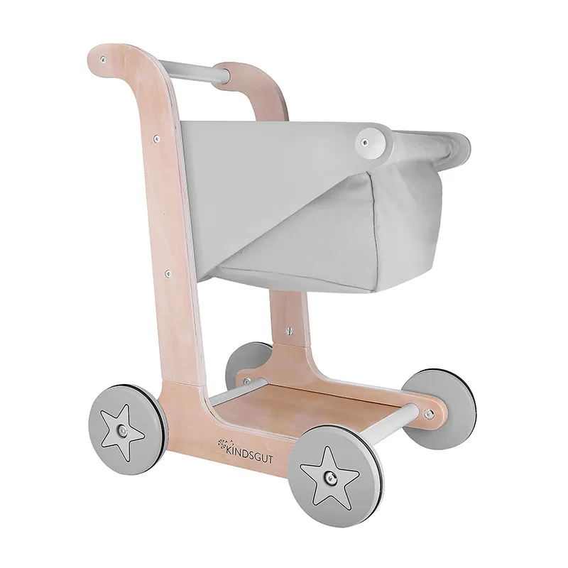Chariot en Bois Gris - 18m+-0
