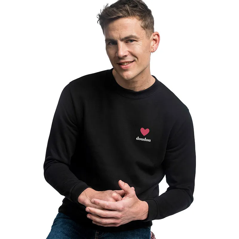 Sweat Homme Doudou coeur - Noir-0