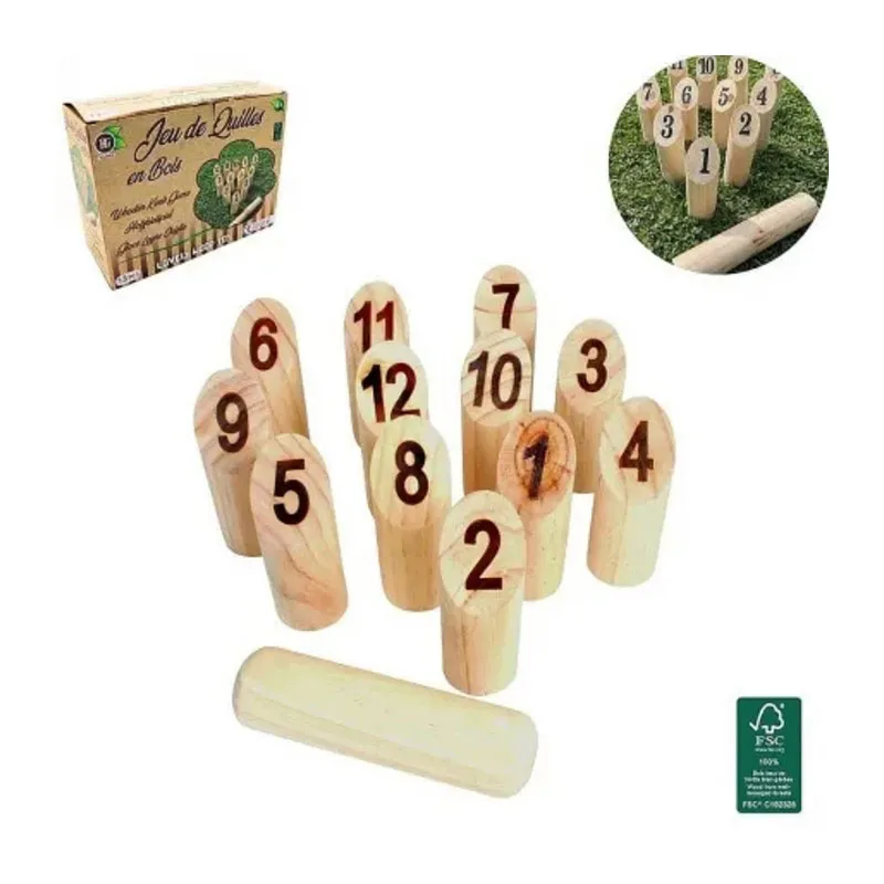 Jeu de quilles nordiques en bois - 6+-1