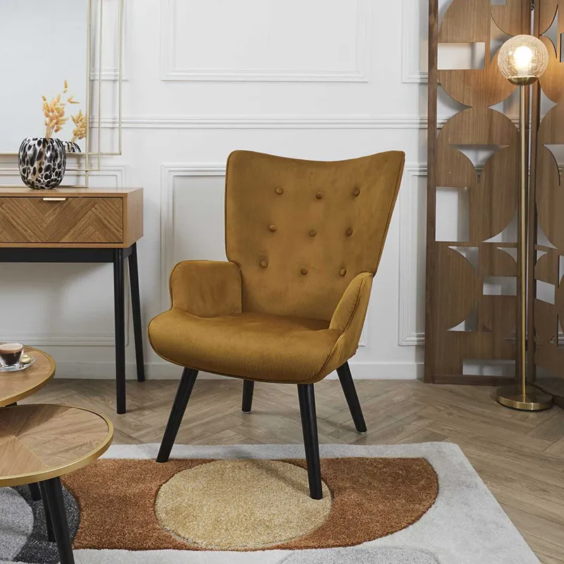 Fauteuil de salon Giulia Jaune - 68x76x96cm-0
