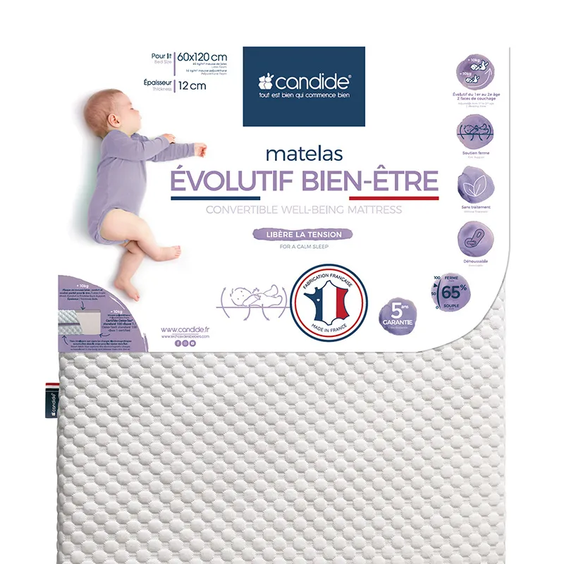 Matelas Evolutif Bien être déhoussable - 60x120x12cm-1