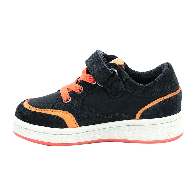 Sneakers basses Bisckuit - Marine/Orange-2