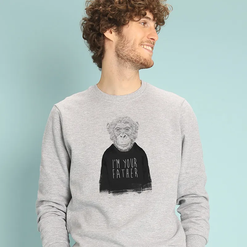 Sweat Homme I m your father - Gris Chiné-0