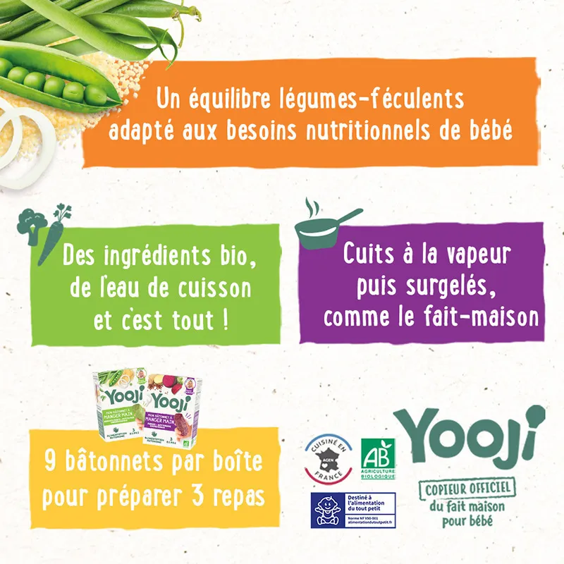 Duo Bâtonnet main Bio Betterave (x3) & Maïs (x3) - 18 repas - 12m+-6