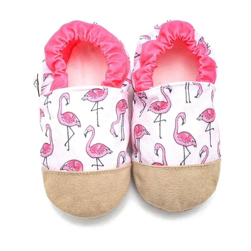 Chaussons antidér. Coton Flamant rose - Blanc/Rose-0