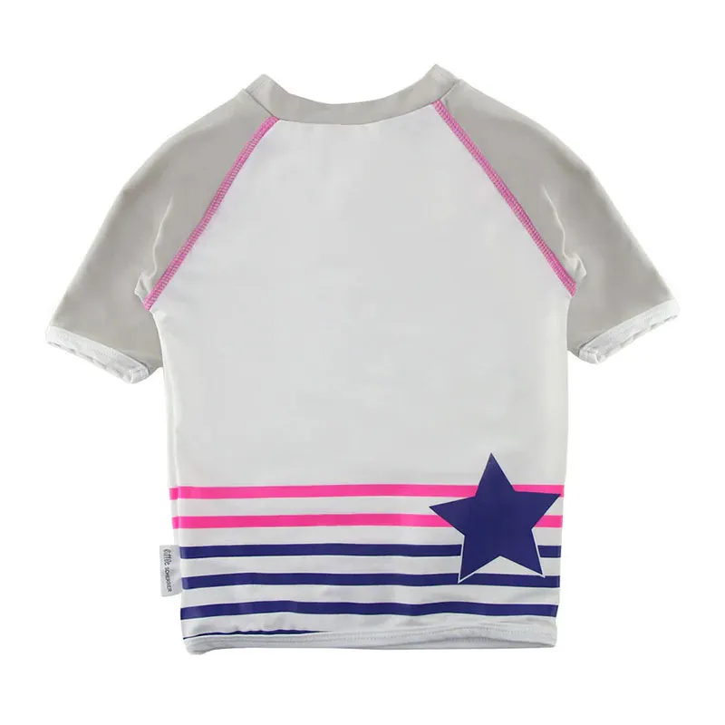 T-shirt MC Anti-UV Fuchsia/Blanc - Miss Scherrer-2