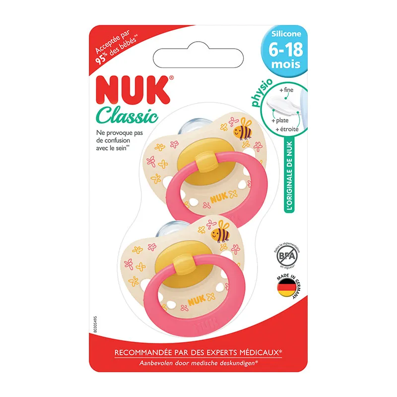 2 Sucettes Silicone Classic - Abeille-1