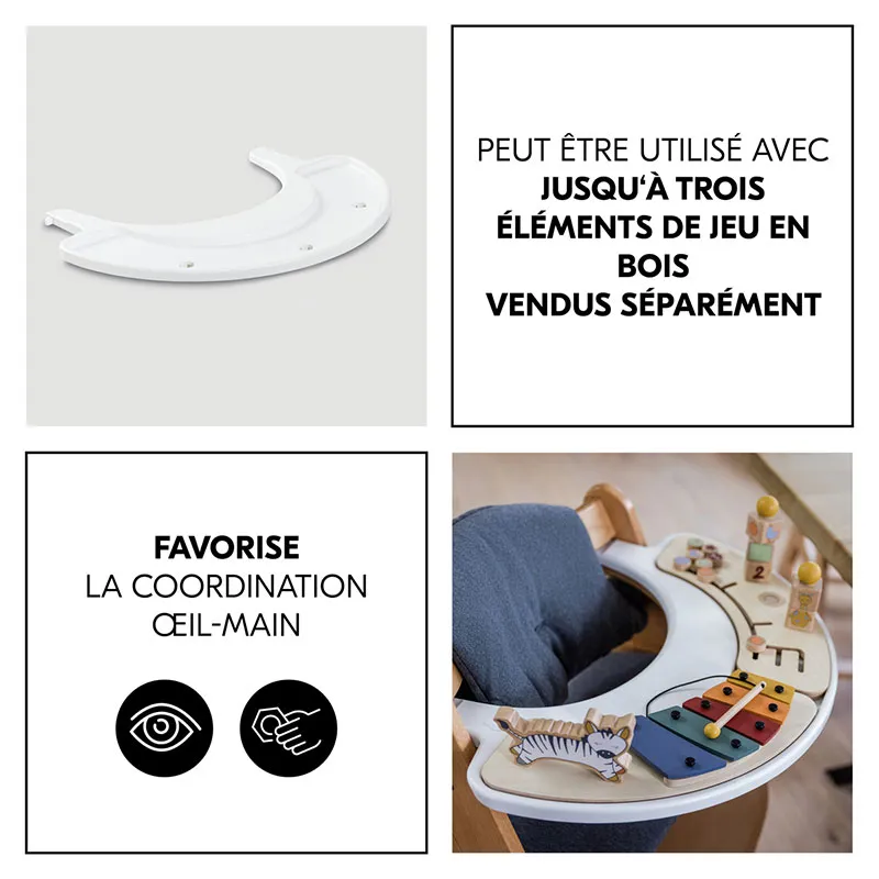 Tablette de jeu pour chaise Alpha /Beta Blanc - 6m+-3