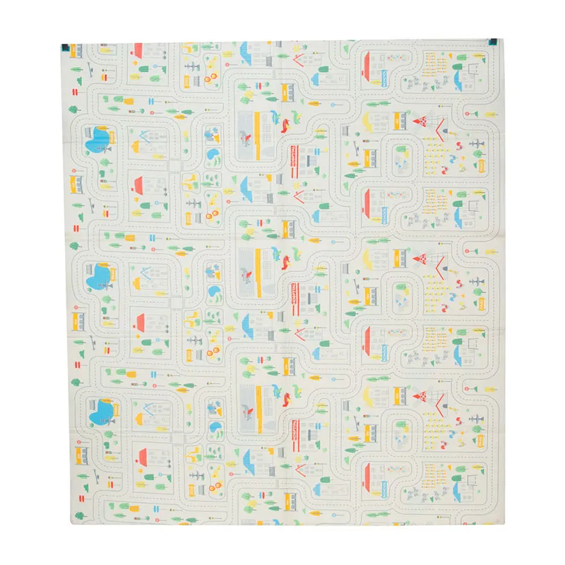 Tapis de jeu pliable XXL Animaux-Ville - 200x180 - 0m+-2