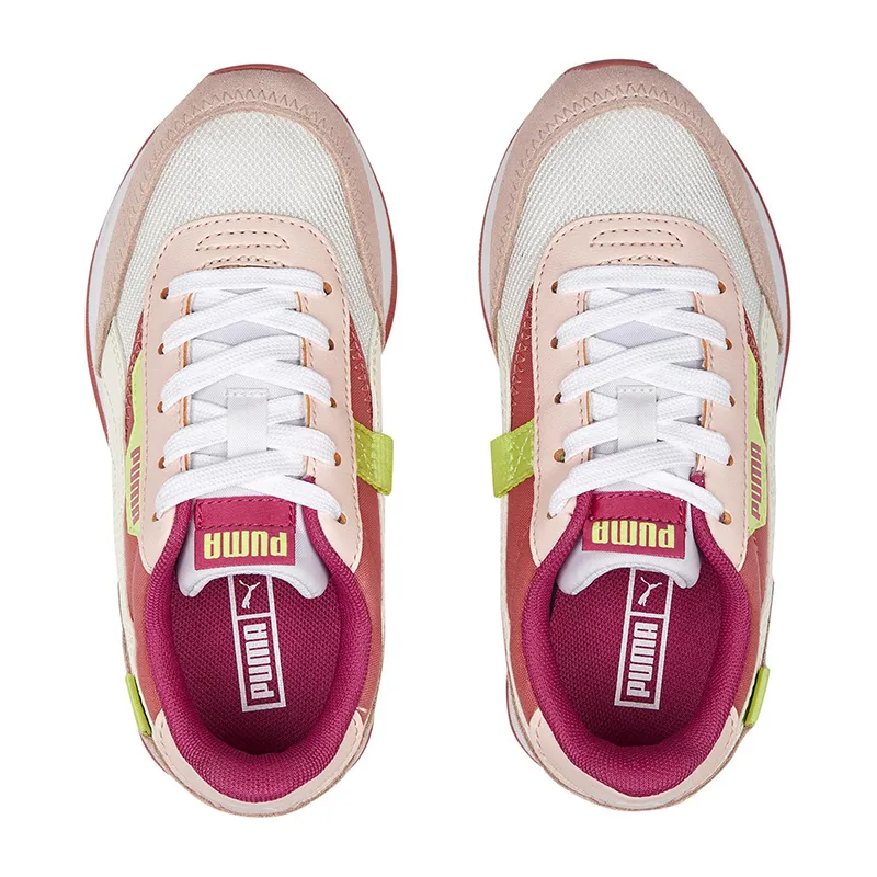 Baskets Fille Future Rider Splash Puma - Rose/Blanc/Jaune fluo-4