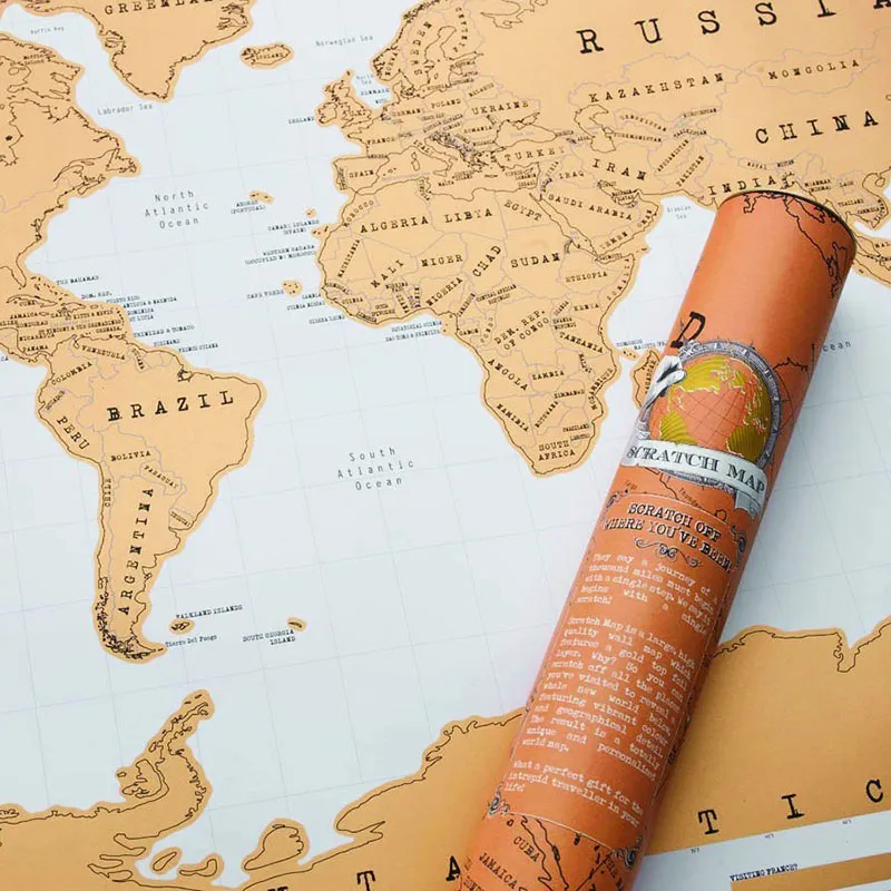 Poster - Carte du Monde grattable Scratch-1