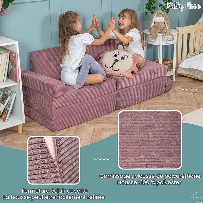 Canapé pliant pour enfant Vert - 110x70x30cm-4