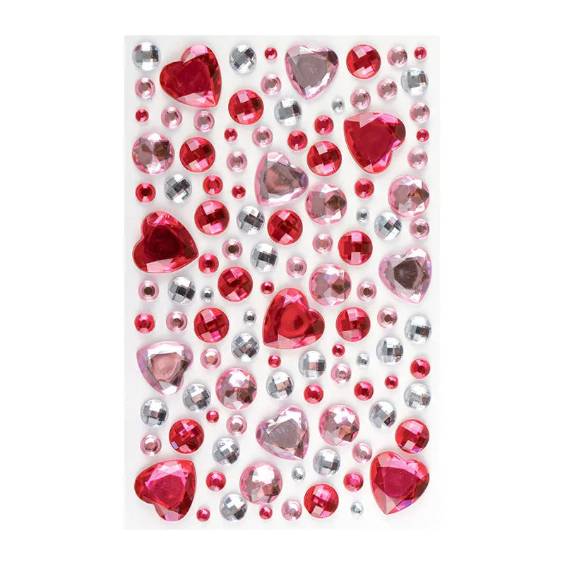 Stickers Strass Coeurs/Ronds 0,5-2cm - 212pcs-1