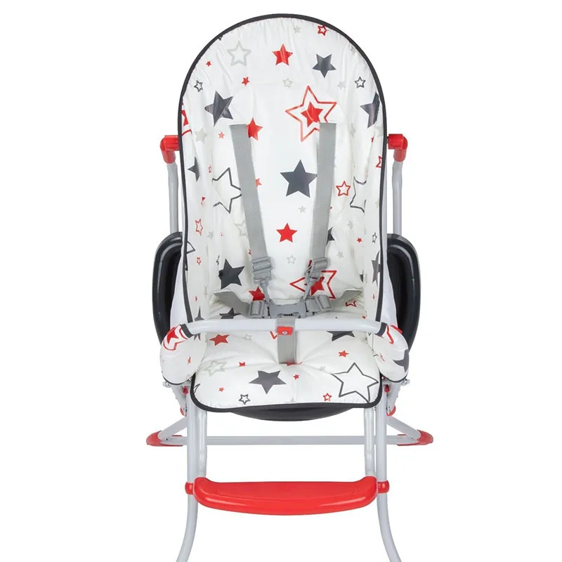 Chaise haute pliable Kanji Red Stars - 6m+-2