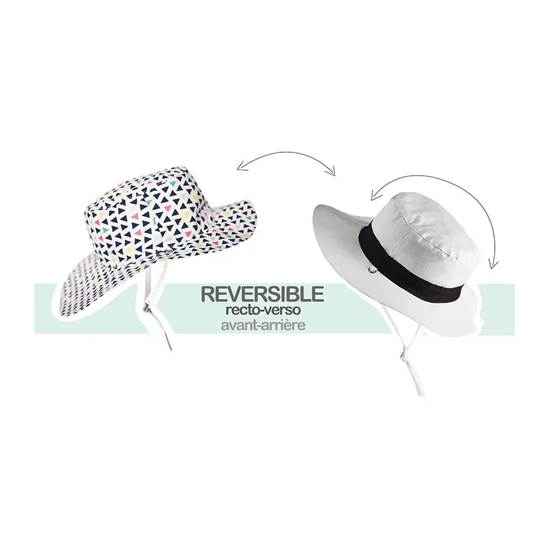 Chapeau Anti-UV réversible Funfair - Blanc/Noir/Multi-1