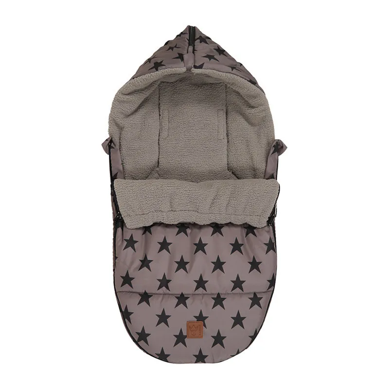 Chancelière à capuche pour porte bébé 0-12m - Étoiles/Gris-1