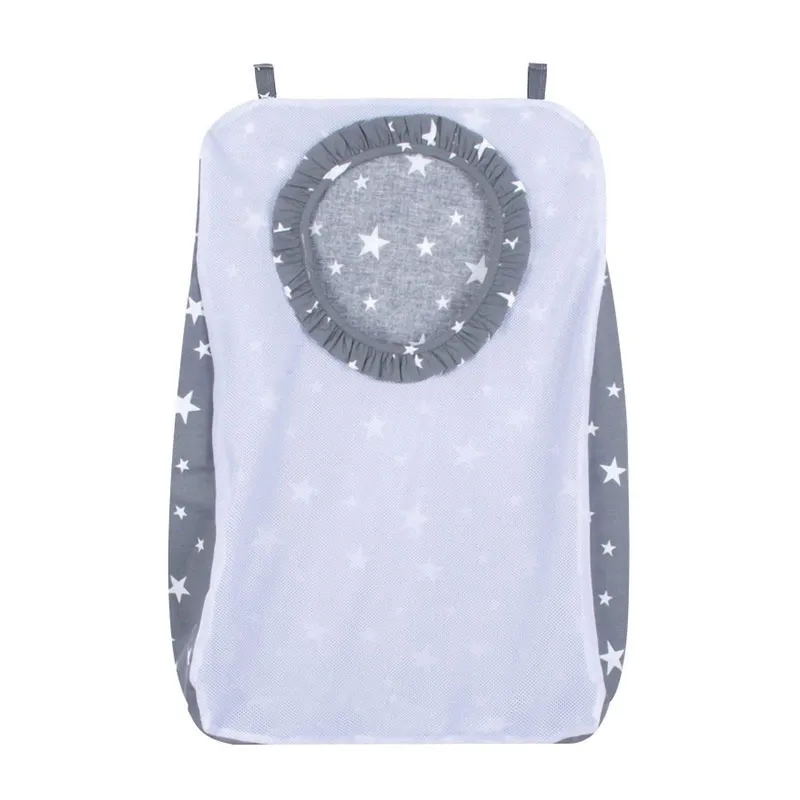 Sac à linge Étoiles Gris - 45x50cm-0
