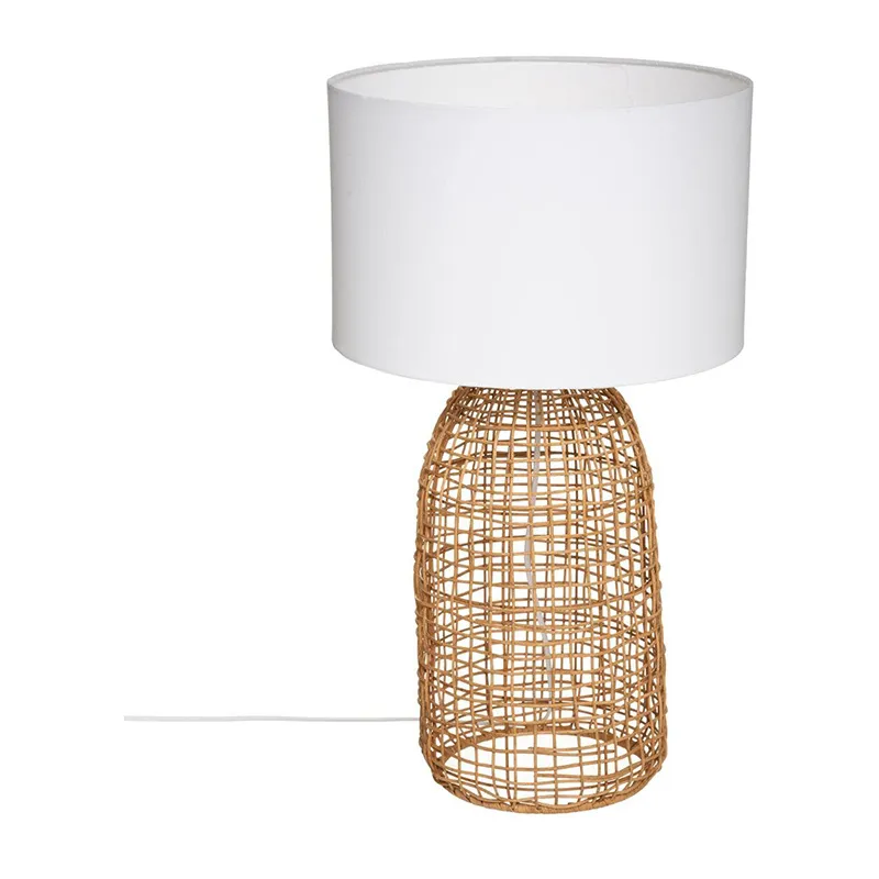 Lampe à poser Rotin Blanc - 55cm-0