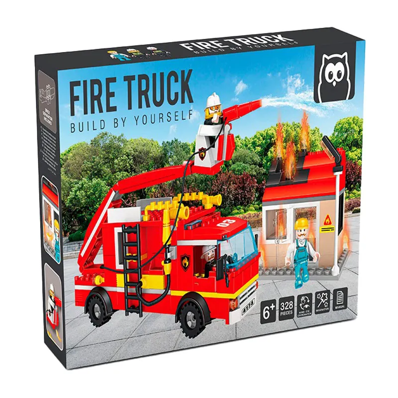 Jeu de construction Camion de pompiers 328pcs - 6+-6