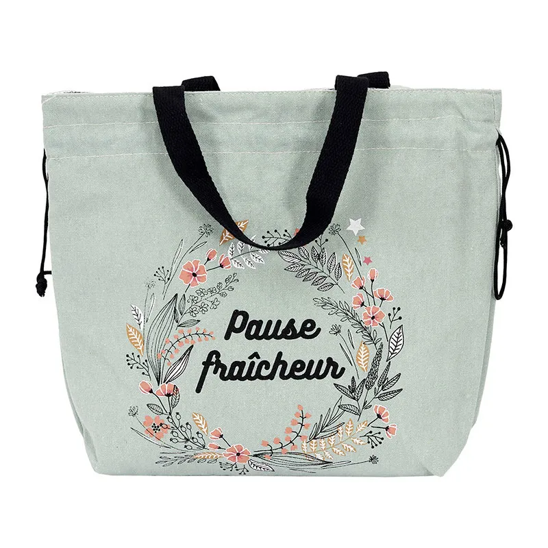 Lunch bag fraicheur en tissu Vert - 29x30cm-5