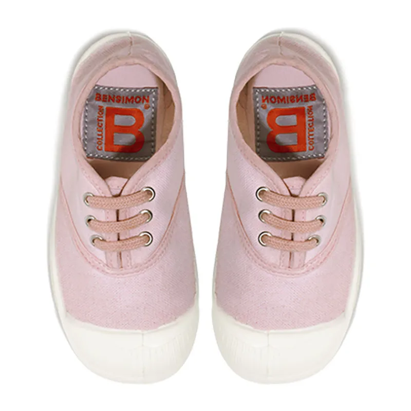 Tennis à lacets Enfant - Rose Poudre-0