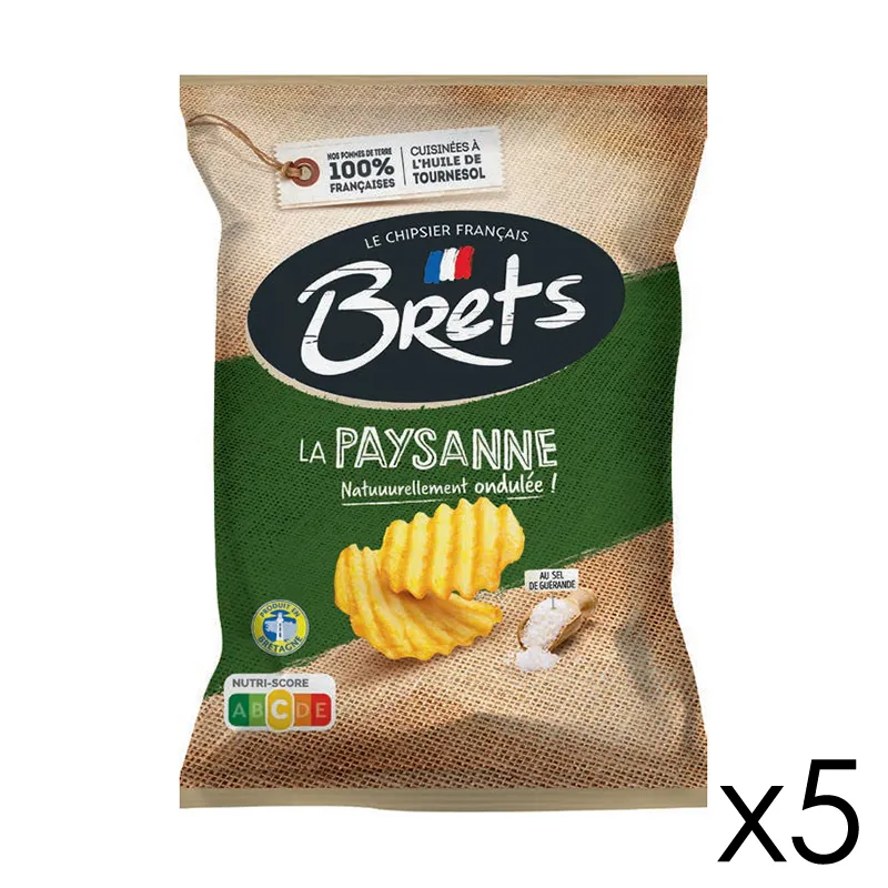 5 paquets de Chips Bret's nature paysanne - 125gr-0