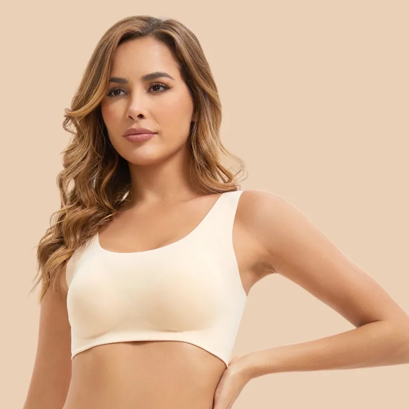 Soutien-gorge de sport bonnets amovibles  - Nude-5