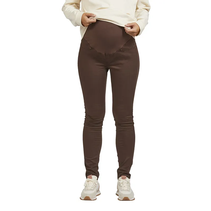 Tregging de grossesse Toile - Marron-0