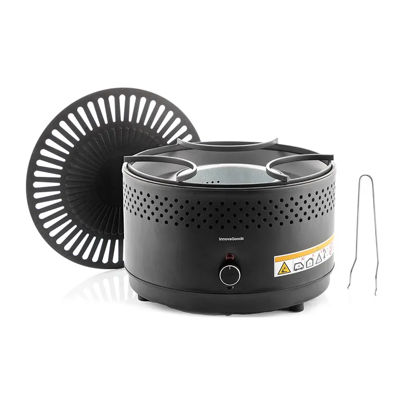 Barbecue 4en1 charbon de Bois sans fumée Portable - ø28,5x18cm-6