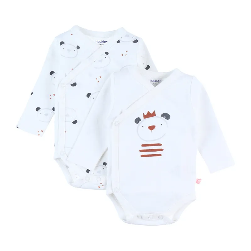 2 Bodies ML ouv. Kimono BIO Ourson Noukie's - Blanc-0