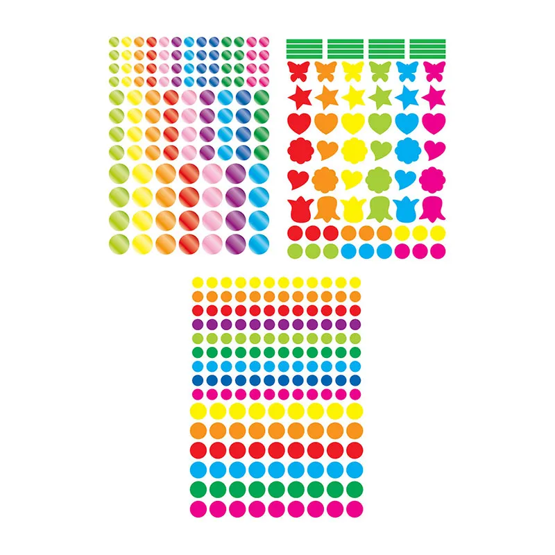 Gommettes Rondes couleurs vives - 812pcs-0