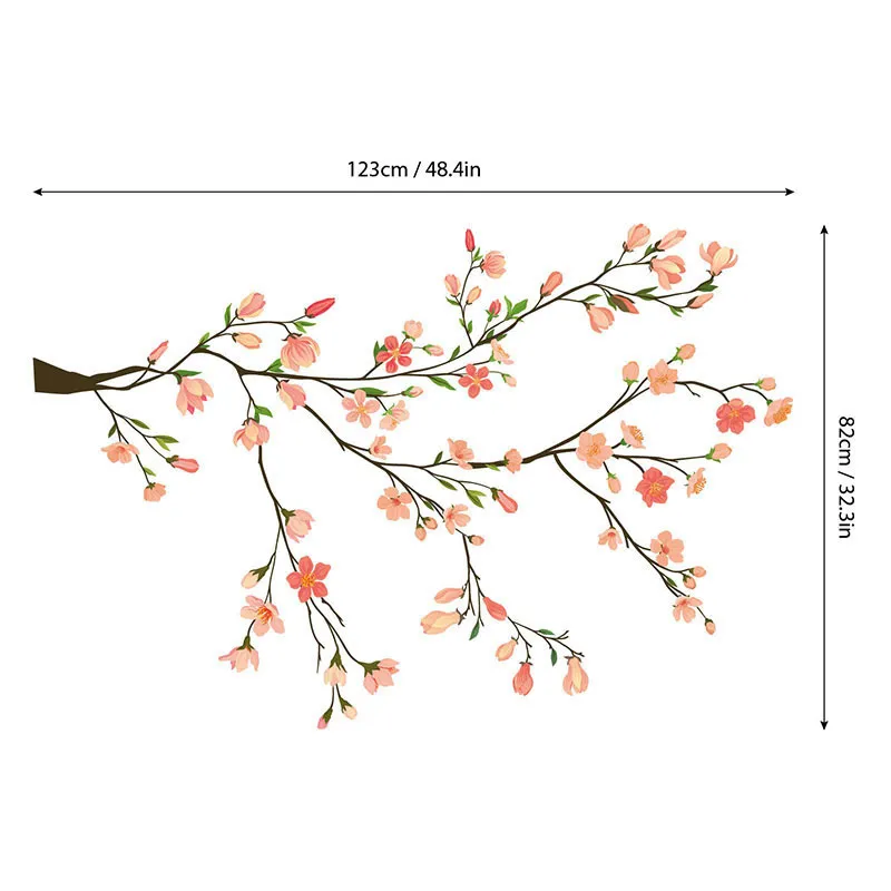 Stickers - Branches de fleurs Rose-4