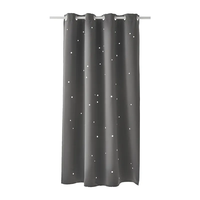 Rideau occultant Étoiles Gris foncé - 105x180cm-0