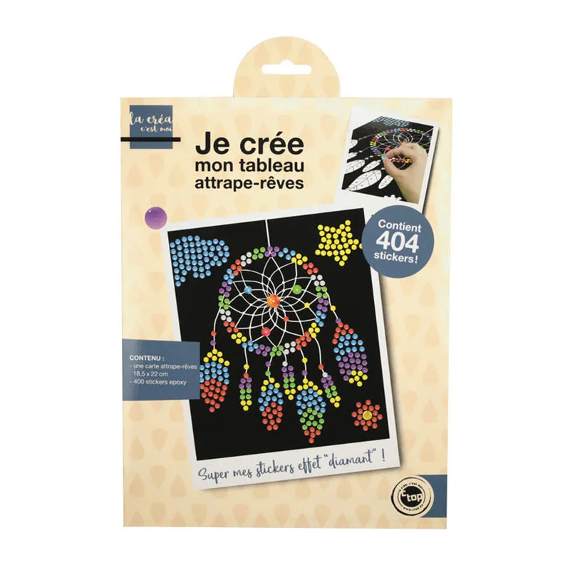 Tableau stickers époxy Attrape-rêves au numéro - 22x18,5cm-1