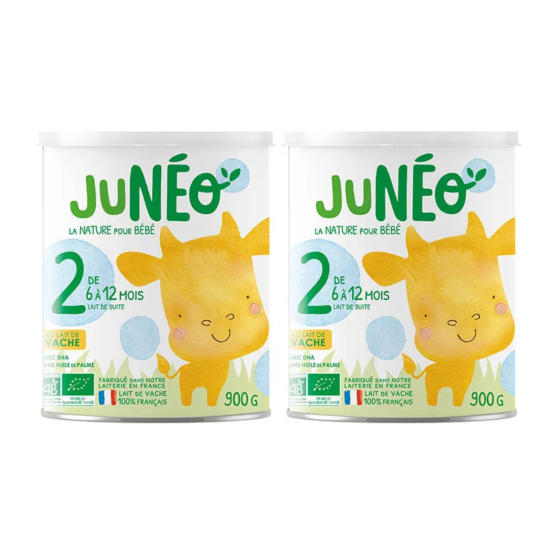 2 Boîtes Lait infantile Vache 2ème âge BIO - 2x900g-0