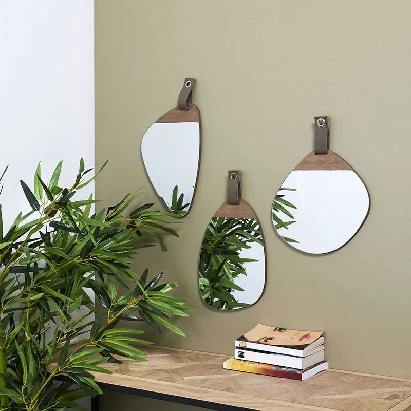 3 Miroirs Bois avec Anse --1