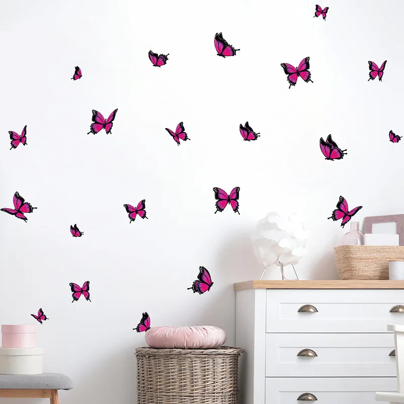 Stickers - Papillons roses-0