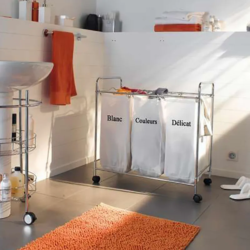 Chariot à linge triple Nova - 74x45,5x75cm-0