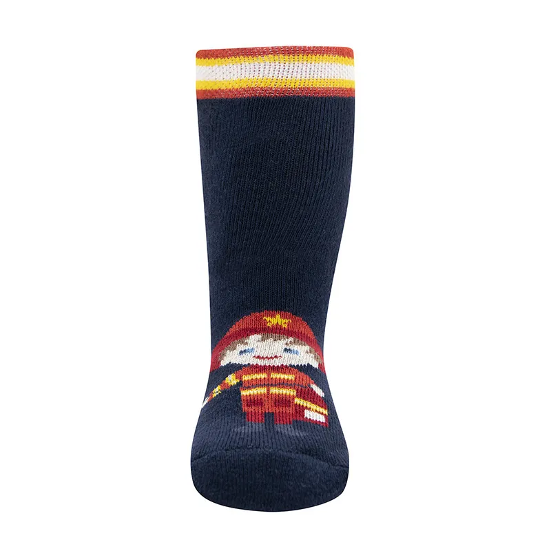 2 paires Chaussettes antidér. Pompier - Marine/Rouge-1