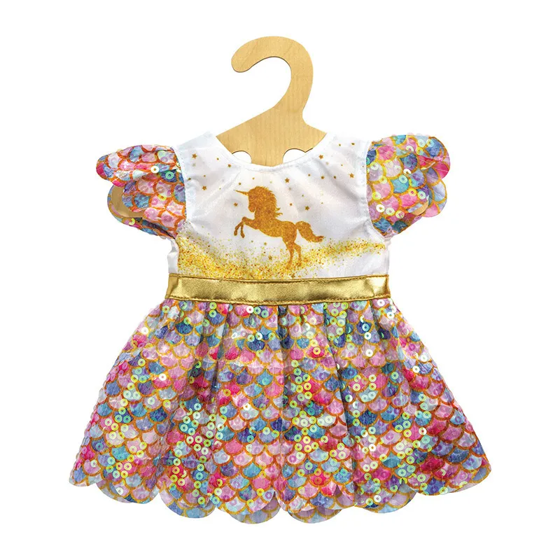 Robe scintillante Licorne Goldy - Poupée 28-35/35-45cm-0