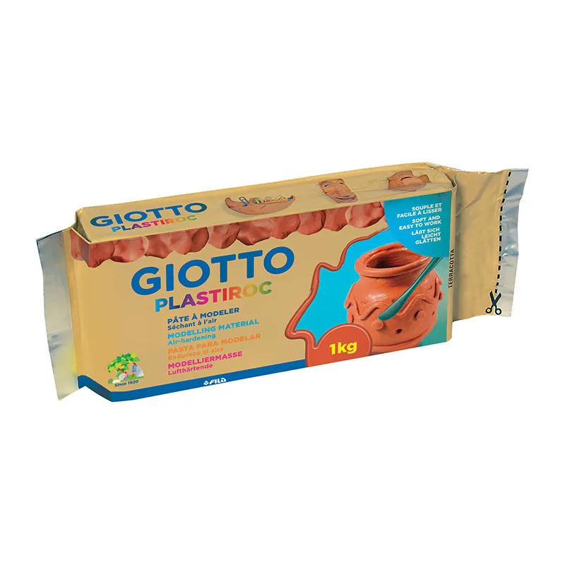 Pâte à modeler autodur. Plastiroc Terracotta - 1kg-0