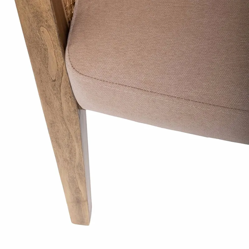 Fauteuil Bois/Rotin - 69x62x78cm-3