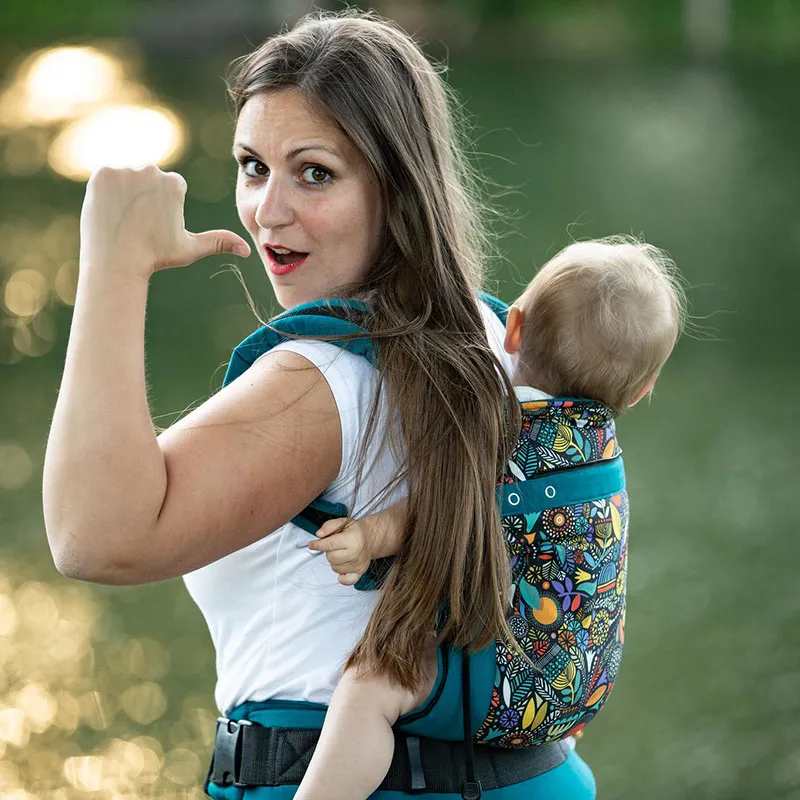 Porte bébé Love Buckle Carrier Folk - Bleu-7