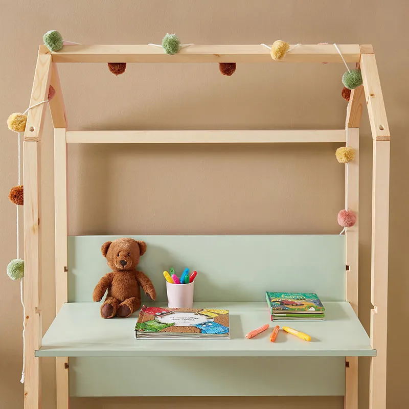 Bureau enfant cabane Tiny Bois/Vert - 100x50x147cm-8
