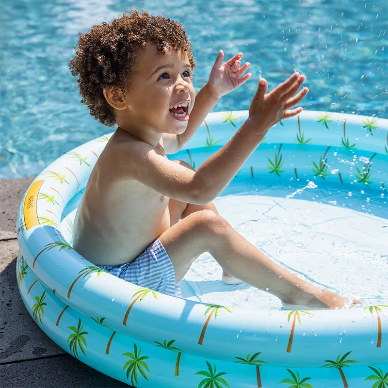 Piscine gonflable Palmiers Bleu Ø100cm - 1+-8