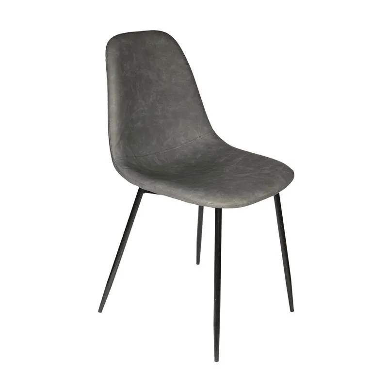 4 Chaises similicuir Amber Gris - 54,2x44x85cm-1