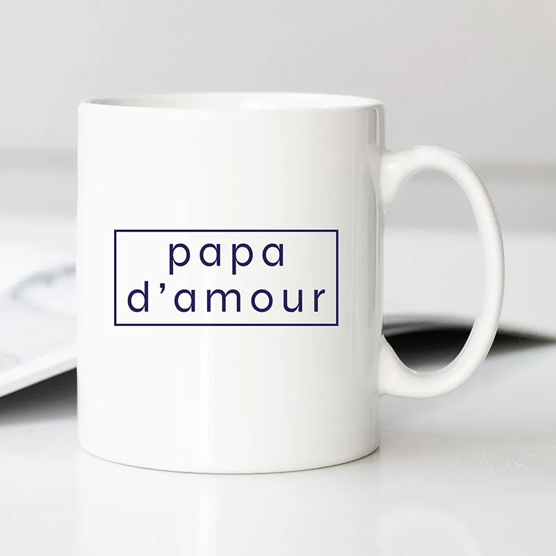 Mug Papa d'amour cadre - Blanc-0