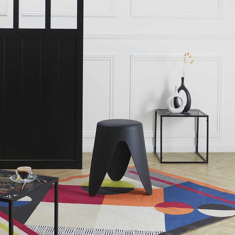 Tabouret empilable Eve Noir - 46cm-1