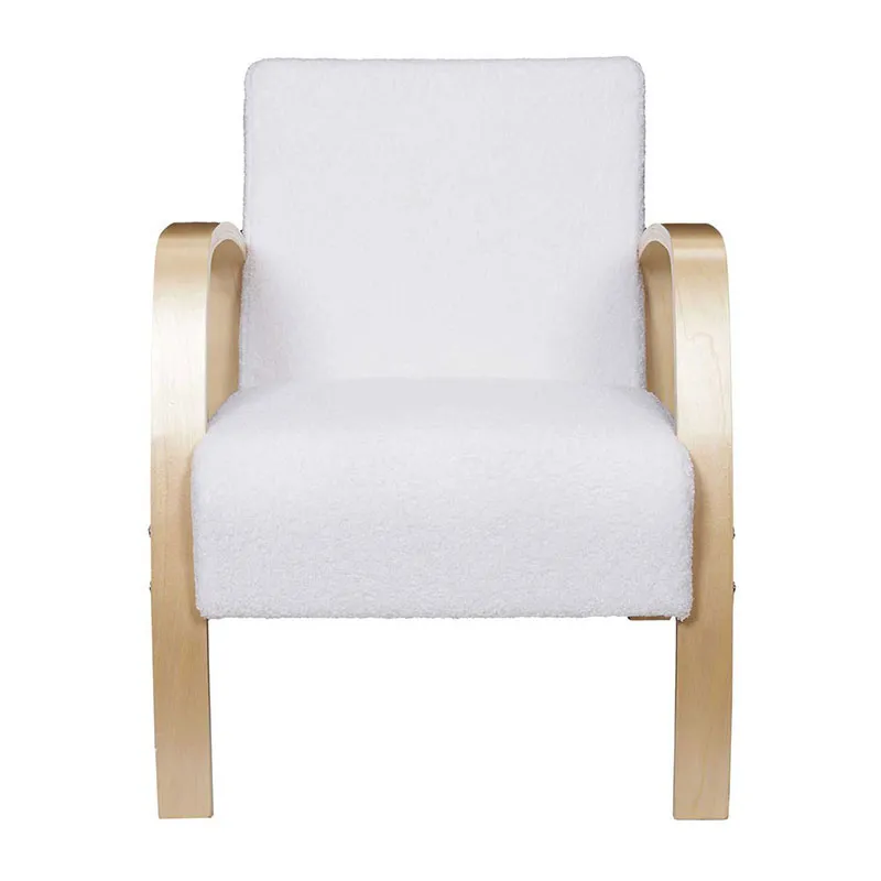Fauteuil Bouclette Blanc - 61x75cm-3